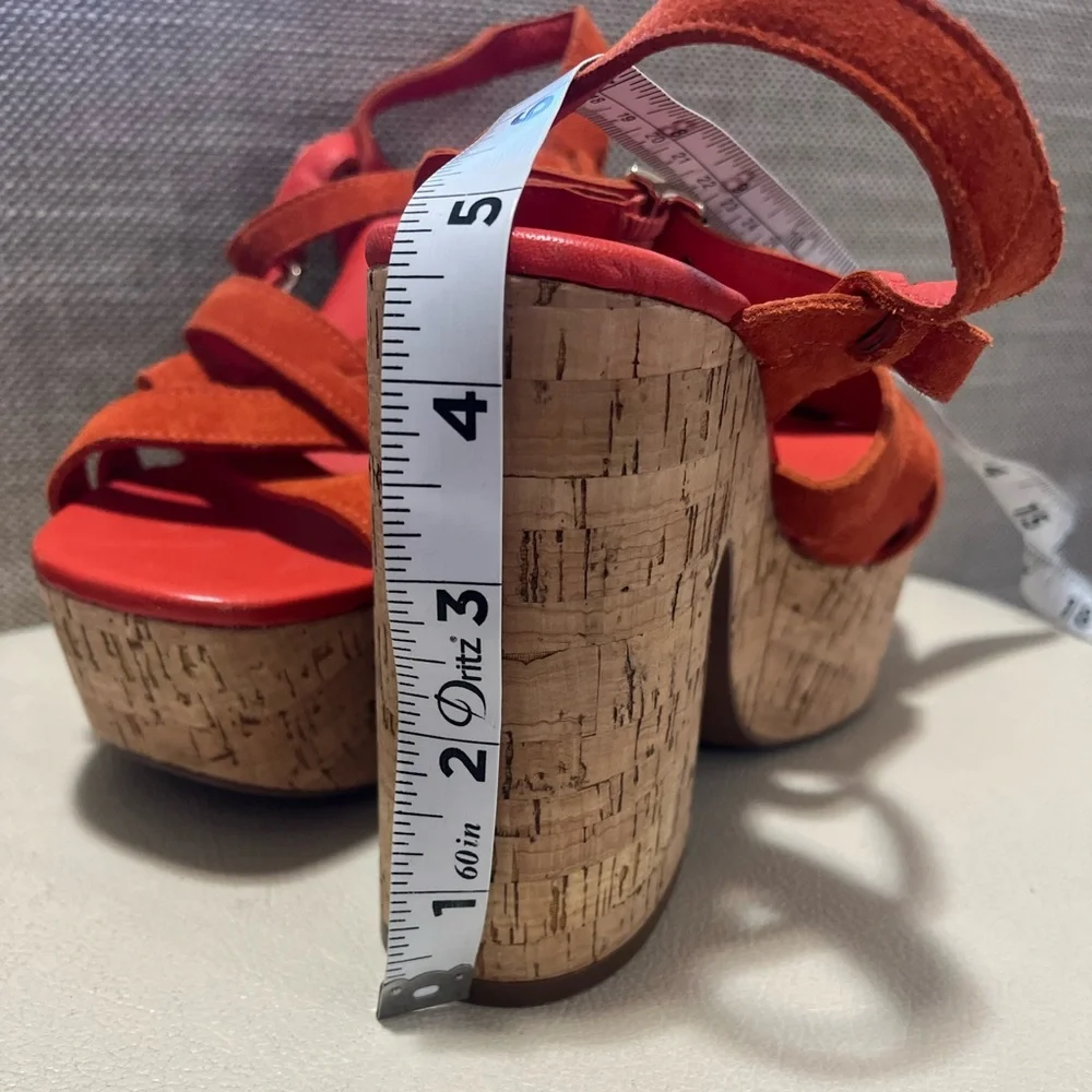 Free People Lisbon MJ Leather Platform Ankle Strap Sandals Size 36